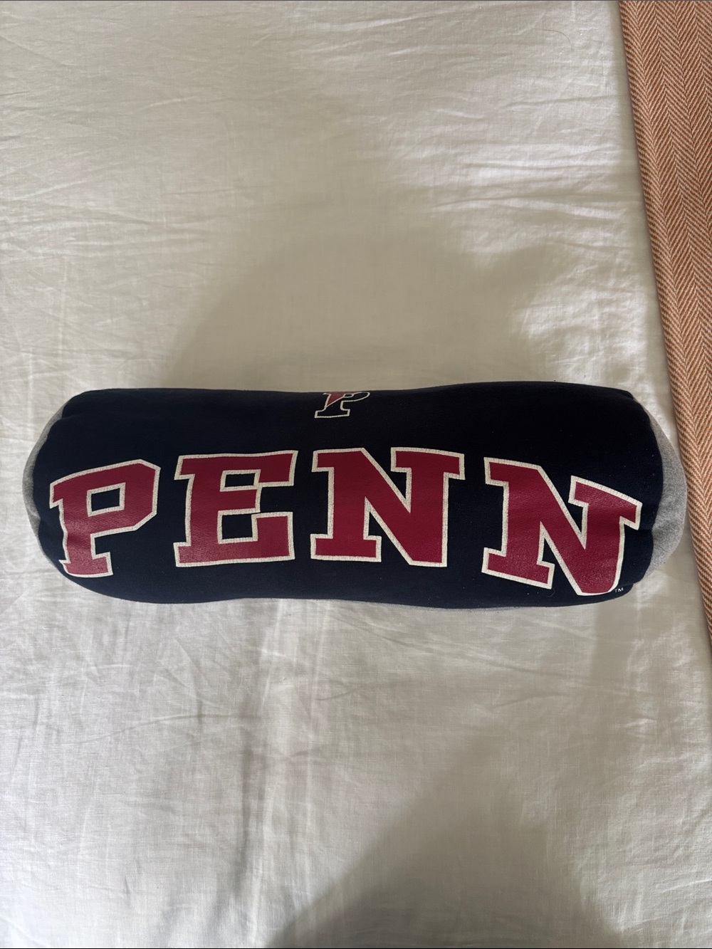 PENN Navy Pillow Bolster with Maroon Lettering